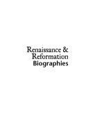 Renaissance and Reformation Biographies Volume2: L–Z ppt