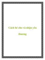 Cách bé cho và nhận yêu thương docx