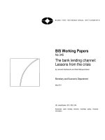 BIS Working Papers No 345 The bank lending channel: Lessons from the crisis doc