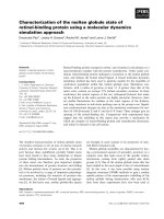 Báo cáo khoa học: Characterization of the molten globule state of retinol-binding protein using a molecular dynamics simulation approach ppt