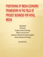 POSITIONING OF MEDIA ECONOMIC FRAMEWORK IN THE FIELD OF PROJECT BUSINESS FOR NOVEL MEDIA docx