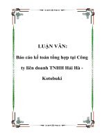 LUẬN VĂN: Báo cáo kế toán tổng hợp tại Công ty liên doanh TNHH Hải Hà Kotobuki pptx