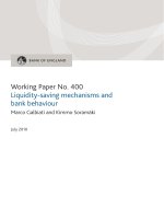 Working Paper No. 400 Liquidity-saving mechanisms and bank behaviour pot