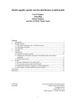 Health supplier quality and the distribution of child health ppt