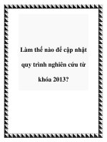 Làm thế nào để cập nhật quy trình nghiên cứu từ khóa 2013? pptx