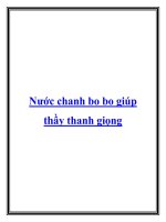 Nước chanh bo bo giúp thầy thanh giọng pdf