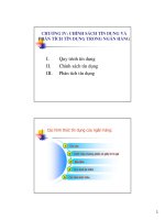 CHƯƠNG IV CHÍNH SÁCH TÍN DỤNG VÀ PHÂN TÍCH TÍNH DỤNG TRONG NGÂN HÀNG docx