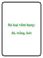 Ba loại viêm họng: đỏ, trắng, loét potx