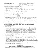 ĐỀ THI CHÍNH THỨC MÔN TOÁN NĂM 2009 KHỐI B