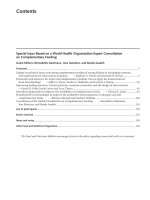 Special Issue Based on a World Health Organization Expert Consultation on Complementary Feeding potx