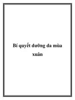 Bí quyết dưỡng da mùa xuân pot