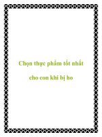 Chọn thực phẩm tốt nhất cho con khi bị ho pot