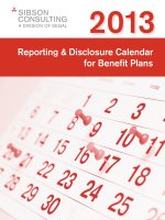 REPORTING & DISCLOSURE CALENDAR FOR BENEFIT PLANS ppt