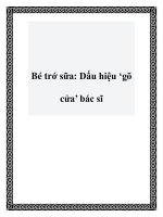 Bé trớ sữa: Dấu hiệu ‘gõ cửa’ bác sĩ ppt