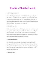 Xin lỗi - Phải biết cách pdf