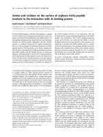 Báo cáo khoa học: Amino acid residues on the surface of soybean 4-kDa peptide involved in the interaction with its binding protein potx