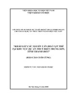 BÁO CÁO KHẢO CỔ: “KHẢO SÁT CÁC NGUỒN VĂN HOÁ VẬT THỂ TẠI KHU VỰC DỰ ÁN THUỶ ĐIỆN TRUNG SƠN, TỈNH THANH HOÁ” pot