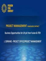 PROJECT MANAGEMENT FRAMEWORK CONTRACT Business Opportunities for UK plc from Fusion & ITER potx
