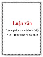 Luận văn: Đầu tư phát triển ngành chè Việt Nam - Thực trạng và giải pháp pot