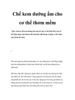 Chế kem dưỡng ẩm cho cơ thể thơm mềm pptx