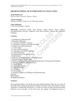 BIOMONITORING OF ENVIRONMENTAL POLLUTION doc