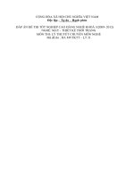 đáp án đề thi lí thuyết tốt nghiệp khóa 3 - may và thiết kế thời trang - mã đề thi mvtktt - lt (31)