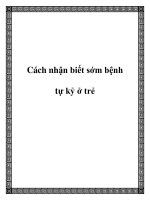 Cách nhận biết sớm bệnh tự kỷ ở trẻ ppt