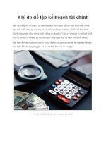 8 lý do để lập kế hoạch tài chính pdf