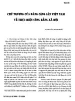 Báo cáo khoa học:Chủ trương của Đảng Việt Nam trong việc thực hiện công bằng xã hội docx