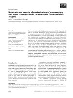 Báo cáo khoa học: Molecular and genetic characterization of osmosensing and signal transduction in the nematode Caenorhabditis elegans docx