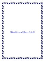 Những bài học về đầu tư - Phần IV pdf