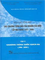 Báo cáo tổng kết chương trình điều tra nghiên cứu biển cấp nhà nước 1997 -2000 (tập 5) pptx