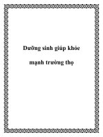 Dưỡng sinh giúp khỏe mạnh trường thọ pptx