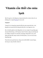 Vitamin cần thiết cho mùa lạnh ppt