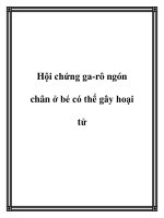 Hội chứng ga-rô ngón chân ở bé có thể gây hoại tử pot