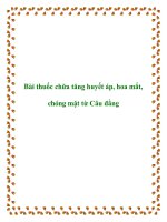 Bài thuốc chữa tăng huyết áp, hoa mắt, chóng mặt từ Câu đằng ppt