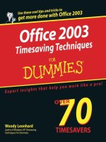 office 2003 timesaving techniques for dummies