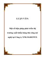 LUẬN VĂN: Một số biện pháp phát triển thị trường xuất khẩu hàng thủ công mỹ nghệ tại Công ty XNK BAROTEX pdf