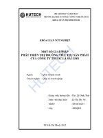 Luận văn: Một số giải pháp nhằm phát triển thị trường tiêu thụ sản phẩm của công ty Thuốc lá Sài Gòn pptx