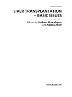Liver Transplantation – Basic Issues Edited by Hesham Abdeldayem and Naglaa Allam potx