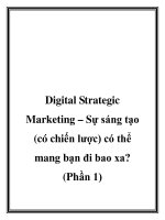 Digital Strategic Marketing – Sự sáng tạo (có chiến lược) có thể mang bạn đi bao xa ? (phần 1) ppt