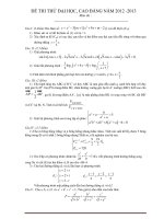 Đề Thi Thử Đại Học Khối A, A1, B, D Toán 2013 - Phần 33 - Đề 6 pdf