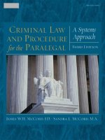 CRIMINAL LAW AND PROCEDURE FOR THE PARALEGAL ASYSTEMS APPROACH Third Edition pot