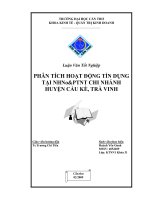 Đề Tài: Phân tích hoạt động tín dụng ngắn hạn tại NHNo-PTNT chi nhánh Cầu Kè-Trà Vinh pot