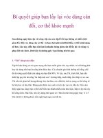 Bí quyết giúp bạn lấy lại vóc dáng cân đối, cơ thể khỏe mạnh potx