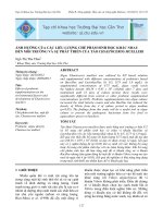 ẢNH HƯỞNG CỦA CÁC LIỀU LƯỢNG CHẾ PHẨM SINH HỌC KHÁC NHAU ĐẾN MÔI TRƯỜNG VÀ SỰ PHÁT TRIỂN CỦA TẢO CHAETOCEROS MUELLERI potx