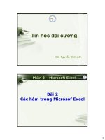 Tin học đại cương - Phần 3: Microsoft Excel - Bài 2 Các hàm trong Microsof Excel pptx