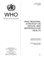 WHO REGIONAL STRATEGY ON SEXUAL AND REPRODUCTIVE HEALTH pptx