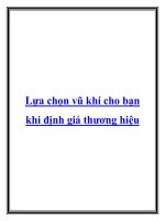 Lựa chọn vũ khí cho bạn khi định giá thương hiệu docx