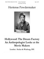 Hollywood: The Dream Factory An Anthropologist Looks at the Movie Makers docx